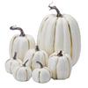 7 Pcs Artificial Pumpkins Assorted Sizes Faux Foam Pumpkin Crafts Farmhouse Rustic Fall Table Centerpiece for Halloween Mantel Shelf Decoration