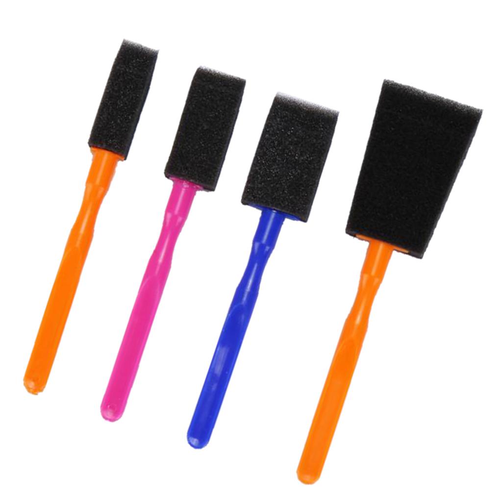 Magicdeal 4Pcs/Set Kids Children Educational Developmental Painting Graffiti Sponge Brush Covered