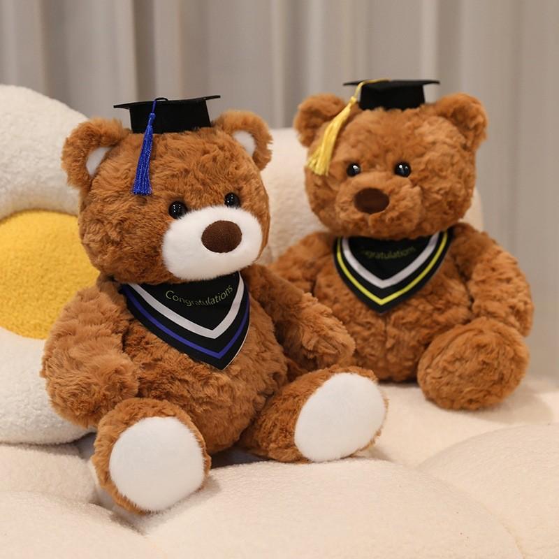 Teddy Bear Graduation Cap Plush Toy With Doctor Hat For Commemorative Gift