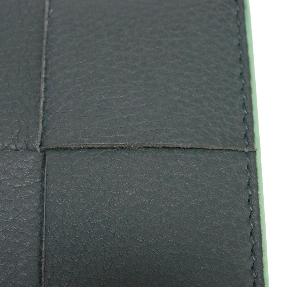 Used 11897 Cassette Credit Card Holder 7946 Inkwell RFID Maxi Intrecciato Light Green Men's from Japan AUTHENTIC