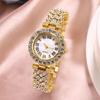 Women's Rhinestone Dial Quartz Watch & Starry Bracelet Gift Set: Simple & Stylish