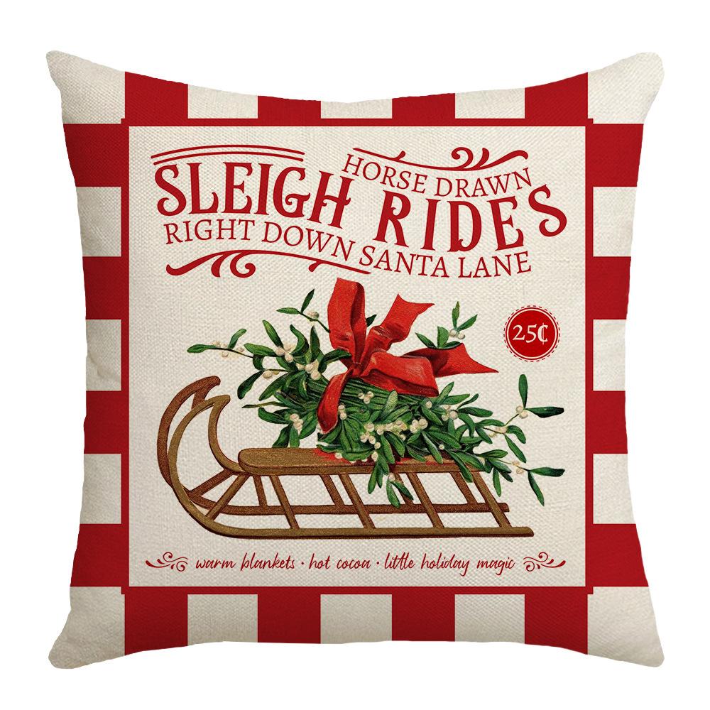 Red Santa Claus Warm Atmosphere Christmas Pillowcase Home Decoration Sofa Cushion Bedroom Pillowcase