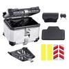 Motorcycle Top Case, Universal Aluminum Alloy Motorbike Tail Box with Leather Lining