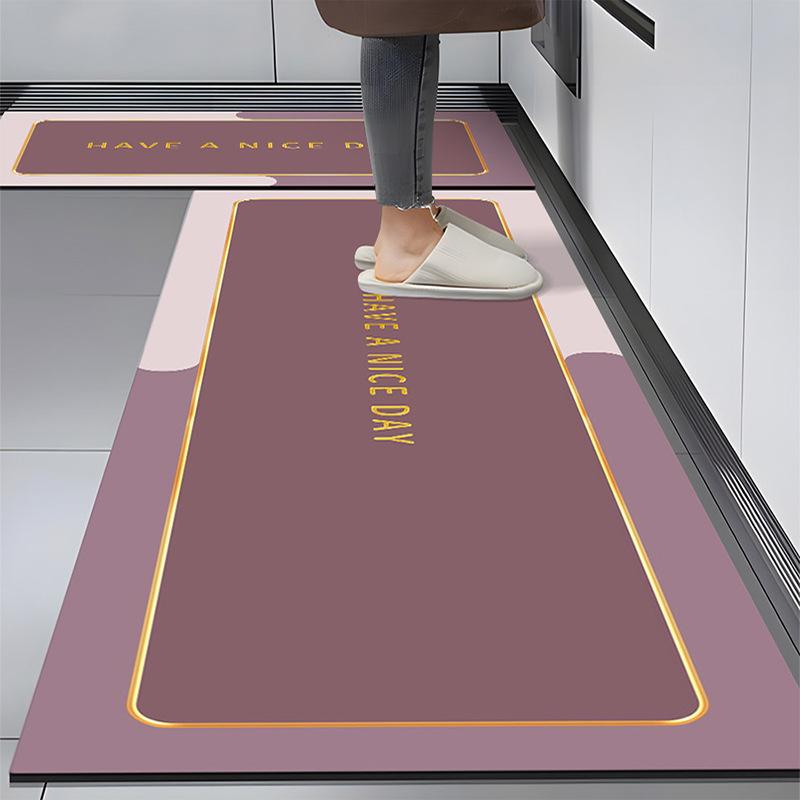 Morandi Style Square Kitchen Foot Pad Water Absorption Oil-absorbent Mat for Household Easy-to-make Soft Diatom Mud Floor Mat