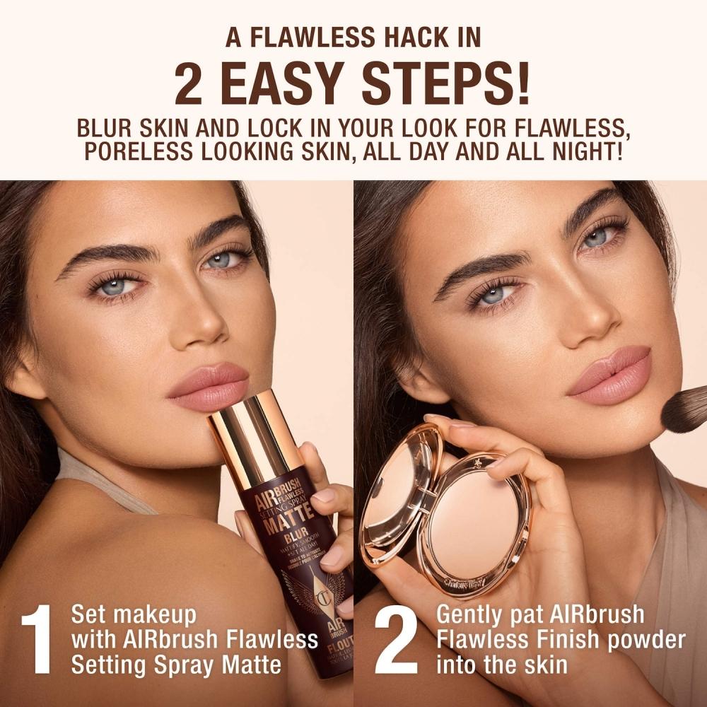 Charlotte Tilbury Airbrush Flawless Matte Blurring   Wasserdichtes Fixierspray 1,1 Unzen 34 ml 1,1 Unzen 34 ml