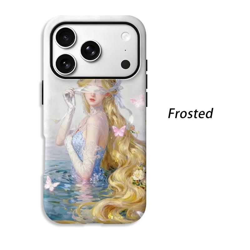Enchanted Water Nymph Ice Crown Lady Portrait Art Film Aesthetic Protective Shockproof Bumper Case Cover For iPhone 14 15 16 17 Pro Max Plus
