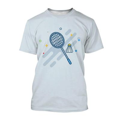 Nieuw heren- en dames-T-shirt met sportief badmintonpatroon 3D digitaal geprint heren-T-shirt