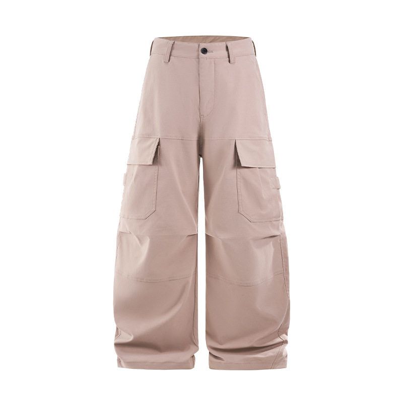 American Street Style Retro Large Pocket Wide-Leg Cargo Pants for Men and Women 2025 Autumn Trendy Brand Loose Durable Casual Long Pants