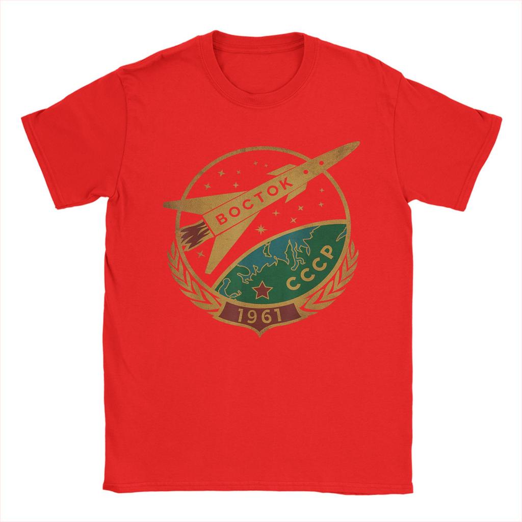 Vostok 1961 Gagarin USSR Russia Astronaut T Shirts Men's Cotton Casual T-Shirts Round Collar Boctok Tees Short Sleeve merch Gift