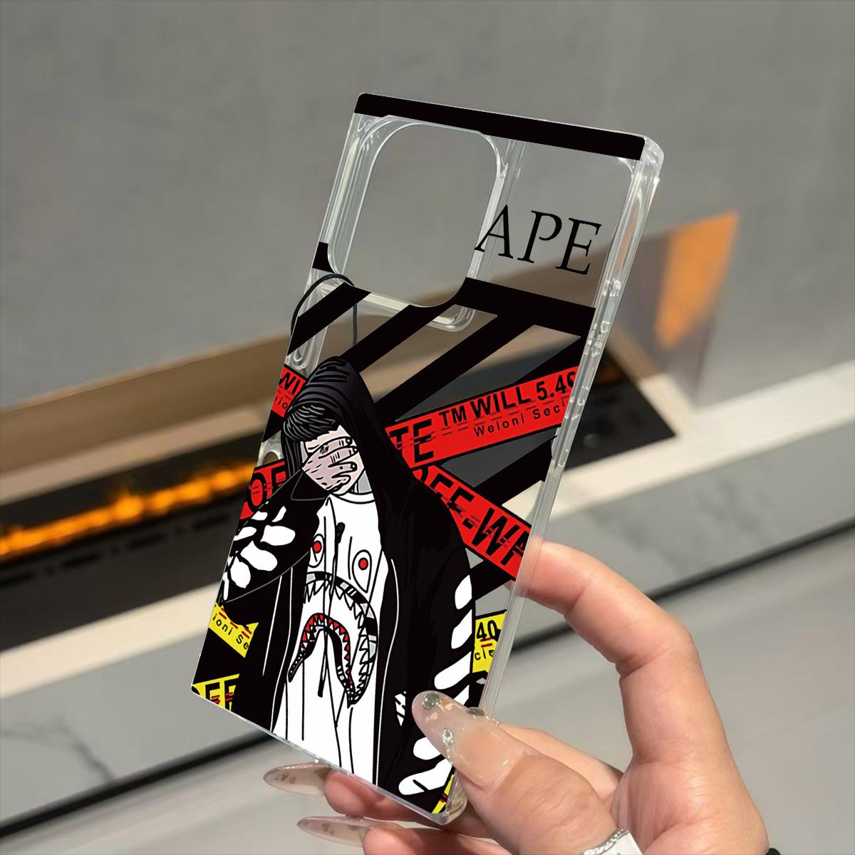 

Square Back Tube Protection Clear Case For iPhone 13 12 11 15 Plus 14 Pro Max 16 ProMax Anti-Oxygen,Black Hoodie Trendy Man Pattern Casing iphone 11 ProMax