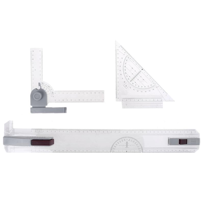 Zeichenbrett Multifunktionale Metrische Zeichenplatte mit Klarlineal Parallelbewegung und Winkelverstellbarem Messsystem