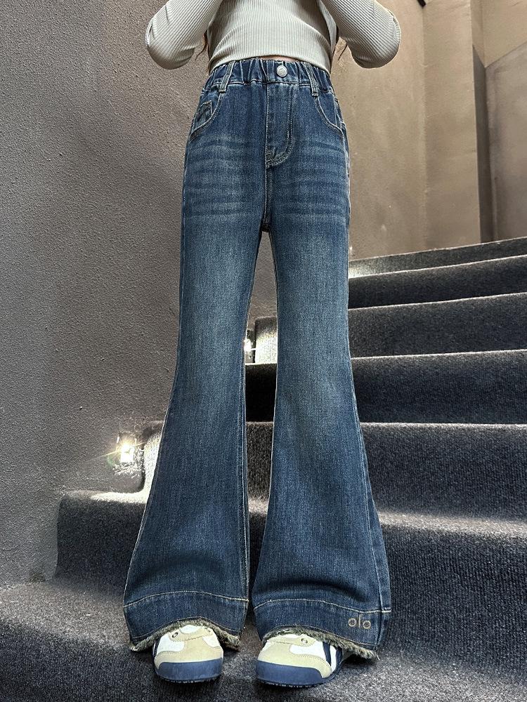 2025 Trendy Embroidered Flare Jeans for Big Girls