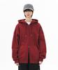 Le Custom The Essential Oversized Plain Two-Way Zip-Up Hoodie (Burgundy)