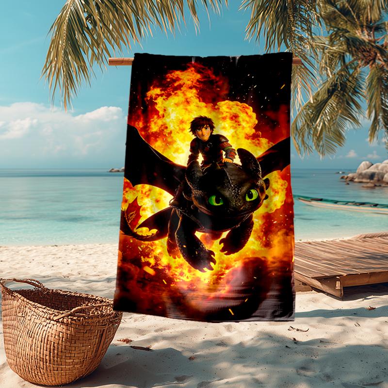 Ultra-Soft Beach Towel with Dragon Theme,Ideal for Pool - Camping, Diving - Perfect Travel Essential, Vibrant Beach Towel.