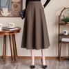 Black Suit Half Skirt, Women's Mid Length Umbrella Skirt Plus Size Skirt Spring and Autumn High Waist A-line Skirt