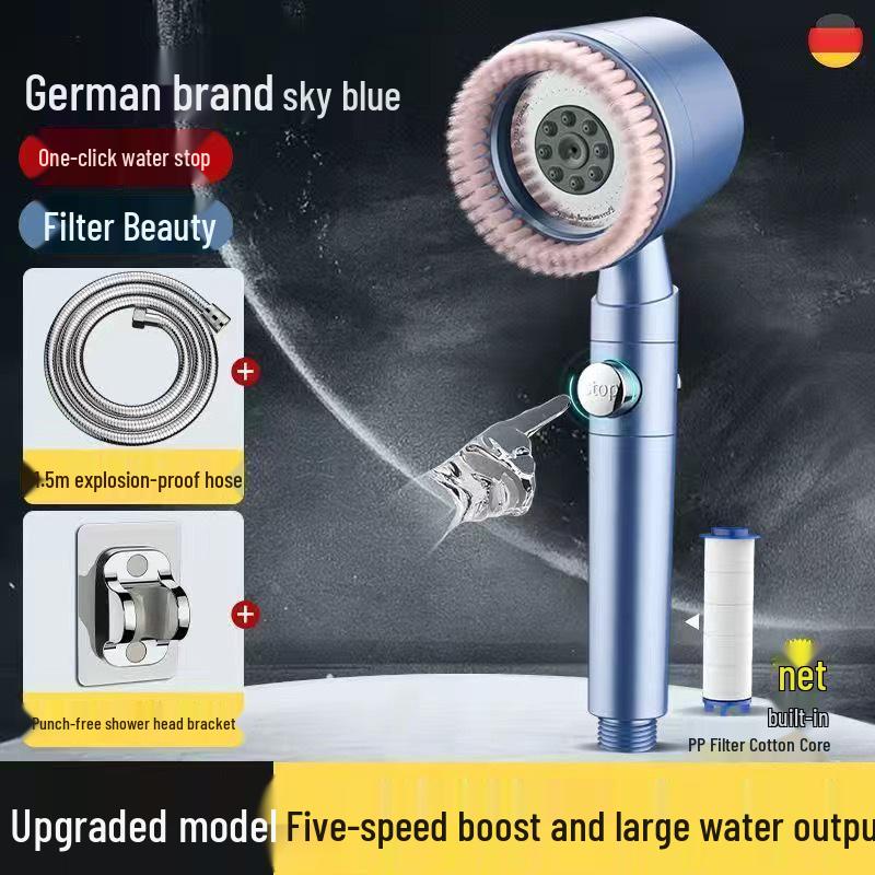 Powerful Pressurized Handheld Lotus Showerhead with Filter