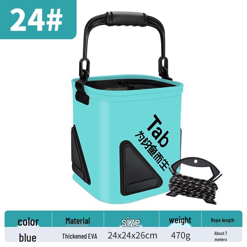 Brangdy Foldable Fishing Bucket with Rope