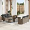 VidaXL 9-piece Garden Sofa Set with Grey Cushions In Poly Rattan Acacia 3364173