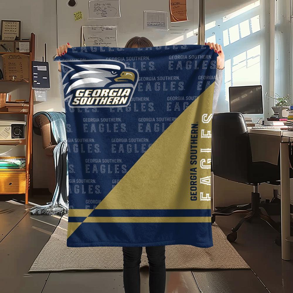 Georgia Southern Eagles Print Flannel Blanket High Quality Warm Comfortable Cover for All Seasons Perfect for Gifts Home Decor