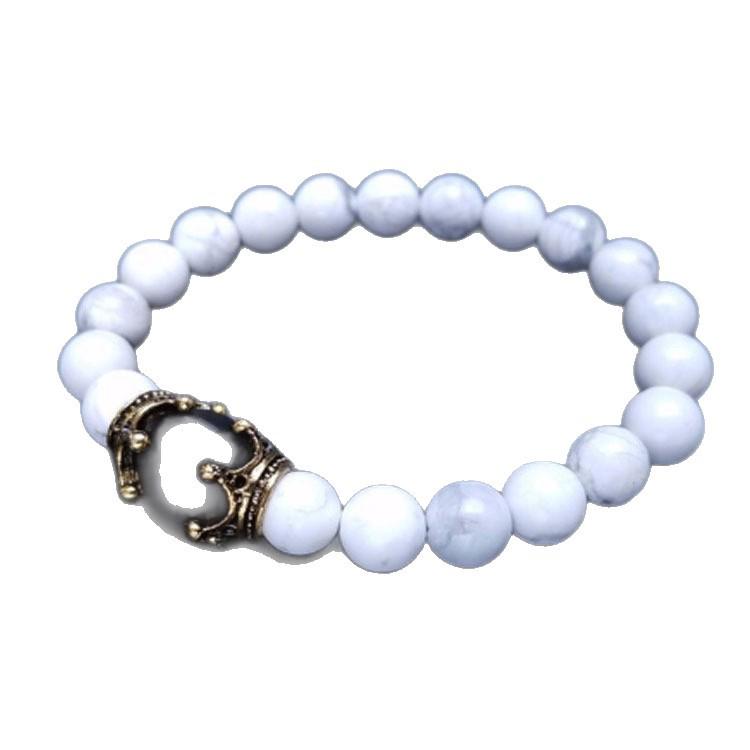 Shein TK Crown Bracelet: Tiger Eye, Volcanic Rock, Lapis Lazuli, Hematite, Emperor Stone.