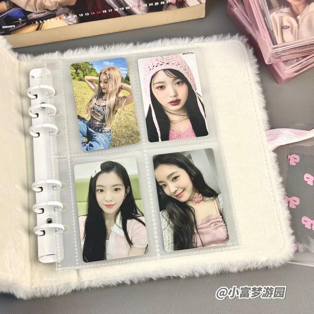 Cute Plush Fish Card Book A5 Binder Kpop Photocard Collect Book 3inch 4grid Photo Holder Album