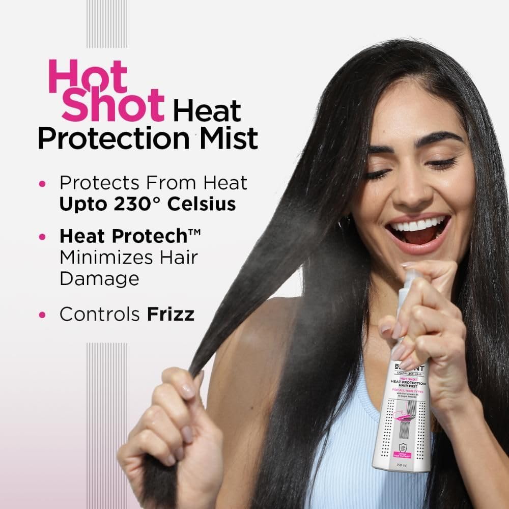 Bblunt Hot Shot Heat Protection Hair Mist 150 Ml X Pack of 2 for Men & Women Upto 230° C