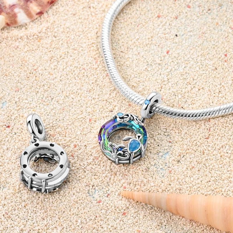 Kupfer Krabben Ozean Serie Blaue Schildkröte Seestern Muschel Passen Original Armband Charms Für Frauen DIY Feinschmuck Geschenke
