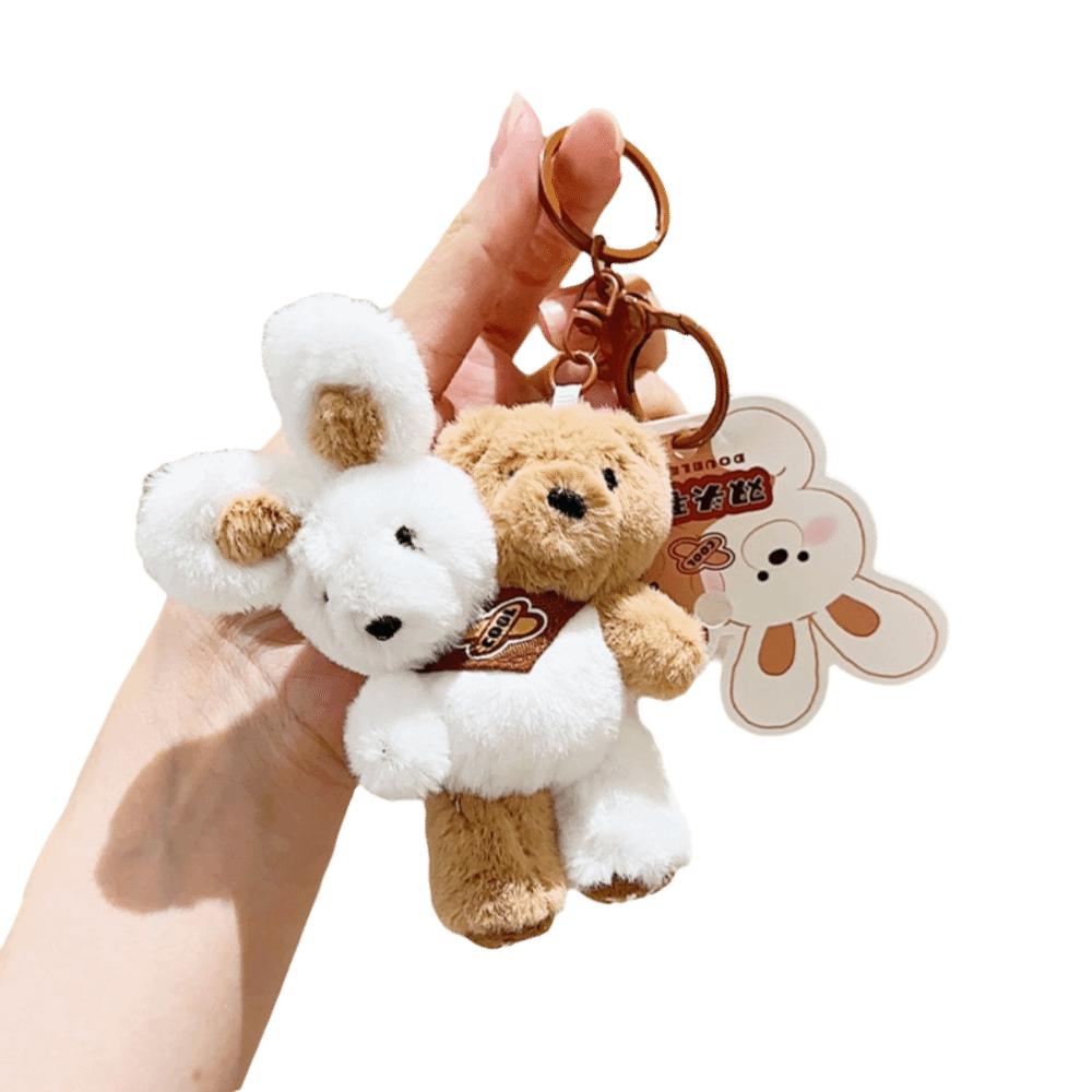 Hugging Design Creative Keychain Kawaii Style Plush Keychain Cute Plush Toy  Children Gits