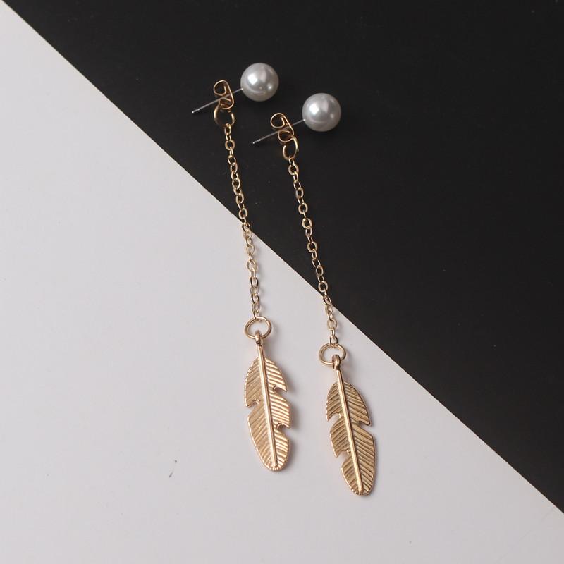 New Crystal Hanging Earrings for Women Korean Fashion Tassel Earrings Gold Color Metal Thread Dangle Earrings for Female