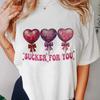 T-Shirt Fashion Trend Short Sleeved Summer Women's Sweet Kawaii Printed Women's Pattern Valentine's Day Casual Style T-Shirt