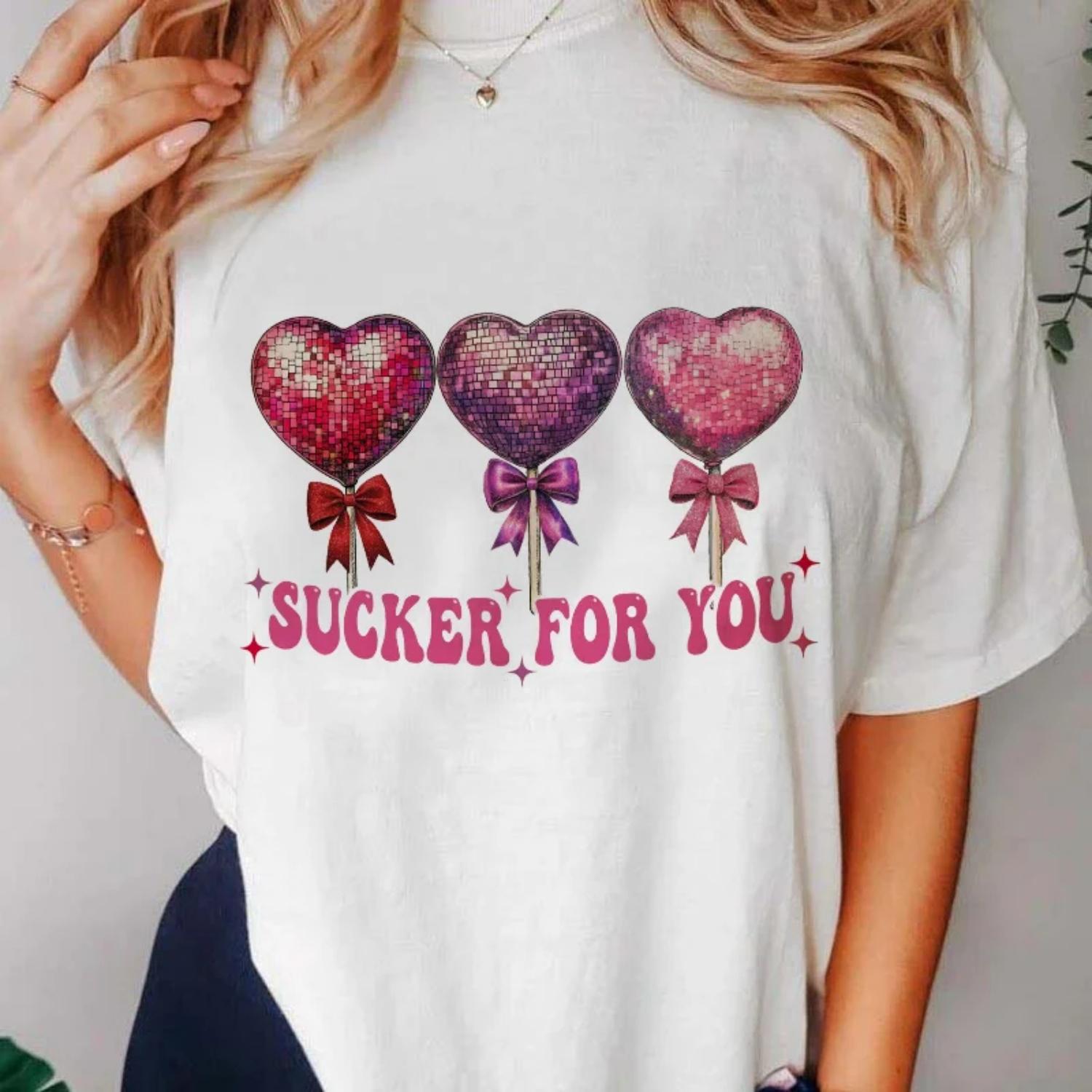 

T-Shirt Fashion Trend Short Sleeved Summer Women s Sweet Kawaii Printed Women s Pattern Valentine s Day Casual Style T-Shirt XXXXXL білий