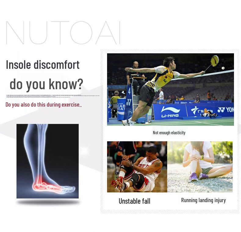 EVA Shock-Absorbing Running Insoles for Men & Women – Breathable Silicone Heel Cushioning
