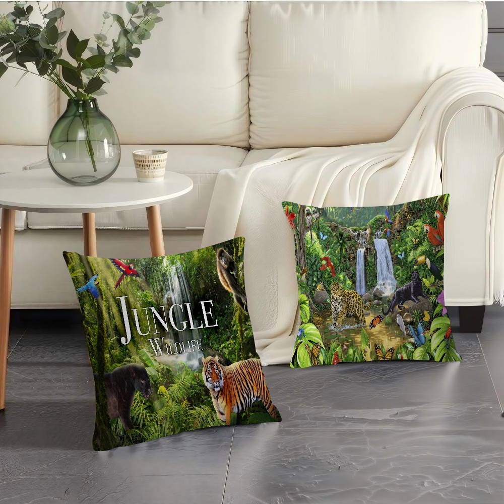 Jungle animals adventure Cushion Cover 30x50 Polyester Sofa Cushions Decorative Throw Pillows Home Decoration Pillowcover