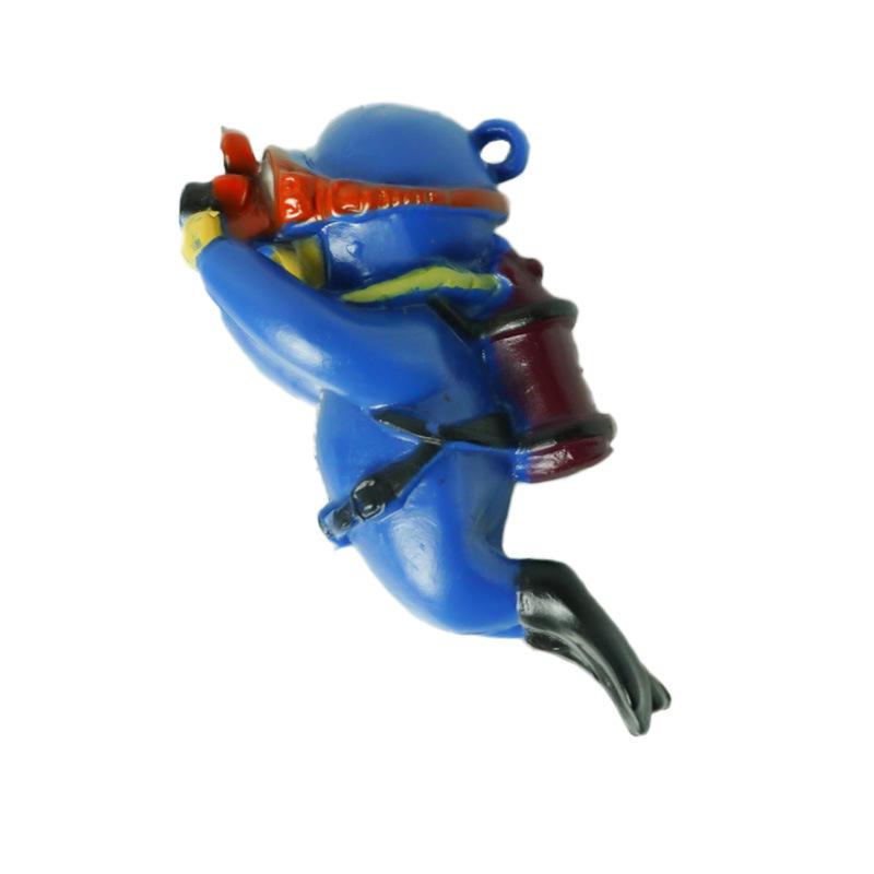Blue Diver Fish Tank Ornament Set - Floating Aquarium Decoration Gift