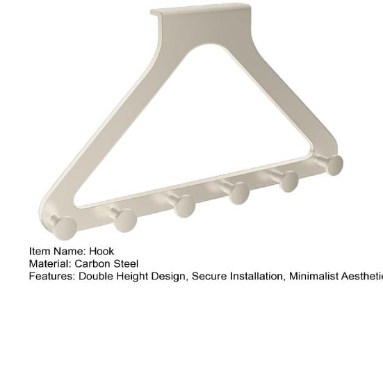 Závěsný hák za dveře Dvojitá výška Bez vrtání 6 háků Ručníky Župany Šaty Pevná Instalace Bez poškození Závěsný hák