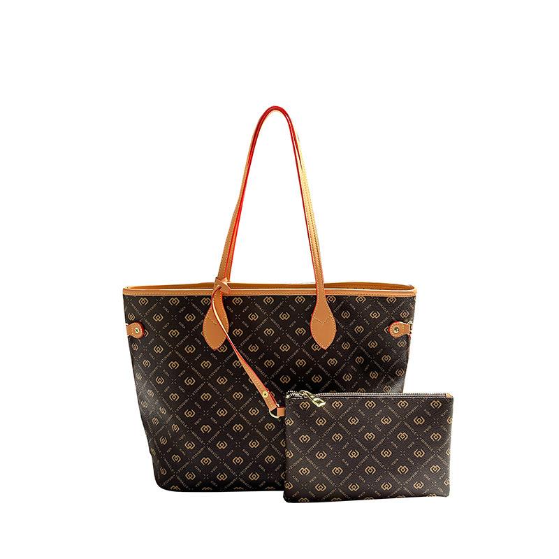 Versatile high-end handbag Classic presbyopia tote bag Simple and fashionable mommy bag Shopping bag Large capacity women