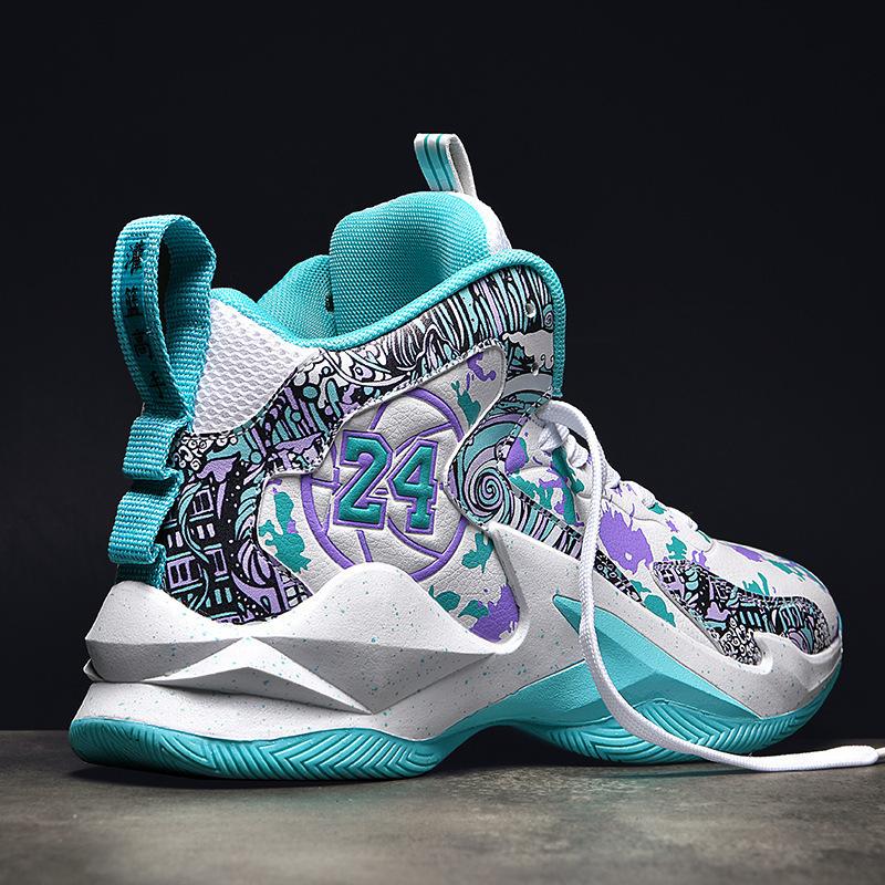 New basketball shoes men's and women's actual combat cement sports running shoes leather sneakers older children's student training shoes