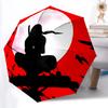 1pc Ninja Moon Automatic Folding Umbrella with 8 Bones, 3-Fold Compact Umbrella, Compact Design On-the-Go Essential, Casual Outdoor Accessor