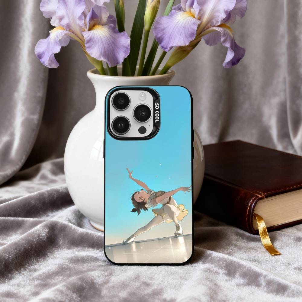 Skating Anime M-Medalist Phone Case For iPhone17,16,15,14,13,12,11 Plus,Pro Max Candy Silver Plated Inside Cover
