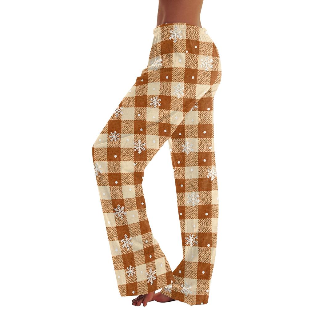 Women's Casual Pants with Christmas Print for Winter Holiday Party