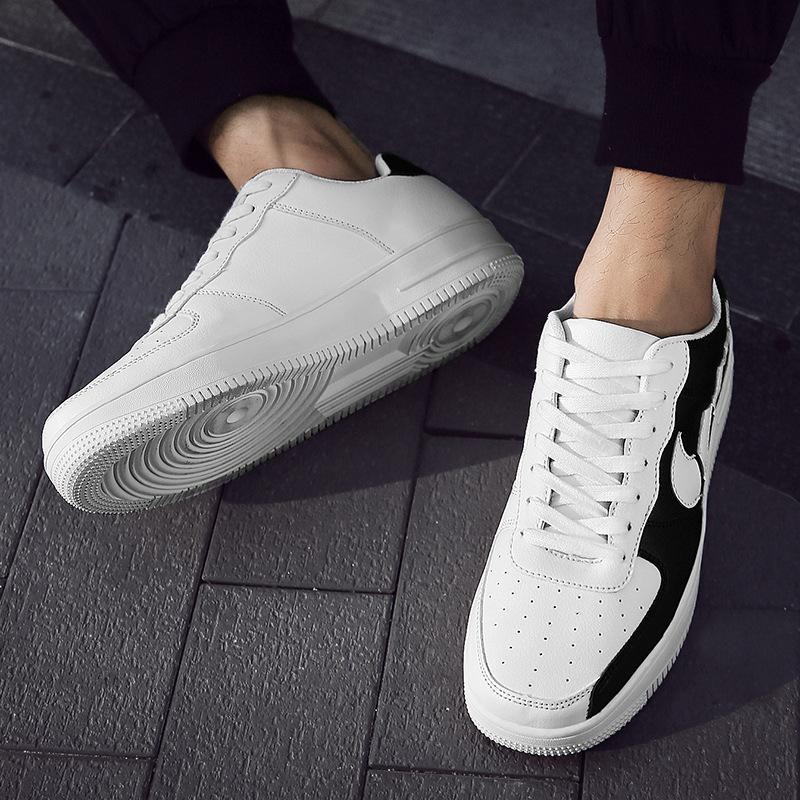 Buy New Leather Casual Shoes Fashion Thick Soled White Shoes Men's Sneakers at affordable prices