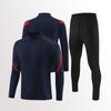 Mens Womens Soccer Training Kit Set Long Sleeve Half-Zip Hoodie Sports Jersey Uniform Breathable Quick-Dry