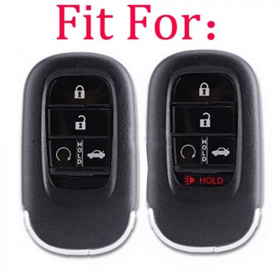 Fit Honda CR-V Civic Accord 4 Button Carbon Fiber Remote Key Fob ABS Case Cover