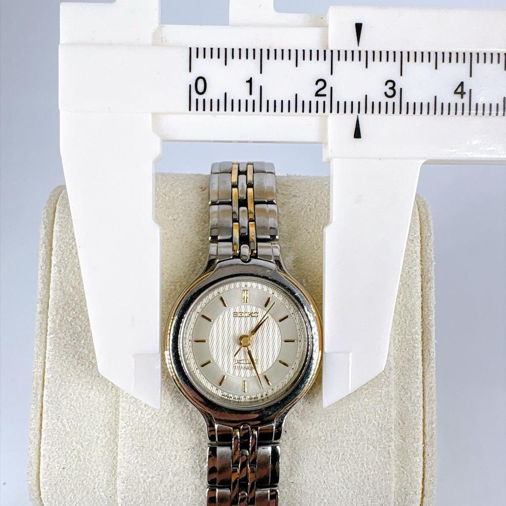 SEIKO Battery Exceline Titanium Quartz Sapphire Glass New Replaced/Women's Watch, Two-Tone Color, Hypoallergenic