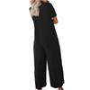 Women's Fashionable Casual Relaxed Fit Pocketed Short Sleeve Jumpsuit