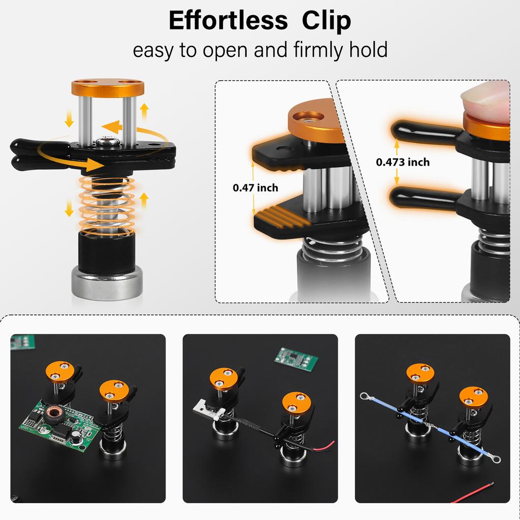 NEWACALOX Magnetic Helping Hands Soldering Third Hand with 6/8 Flexible Alligator Clips/Tool Box Adjust PCB Holder Electronic Re