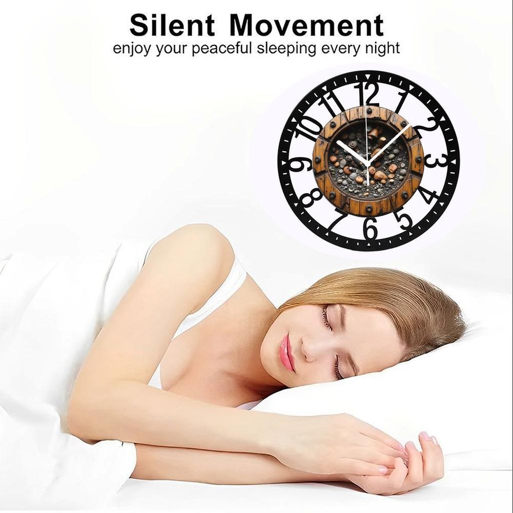 25cm Iron Wall Clock with a Abstract Artistic Metal Cut-Out Pattern