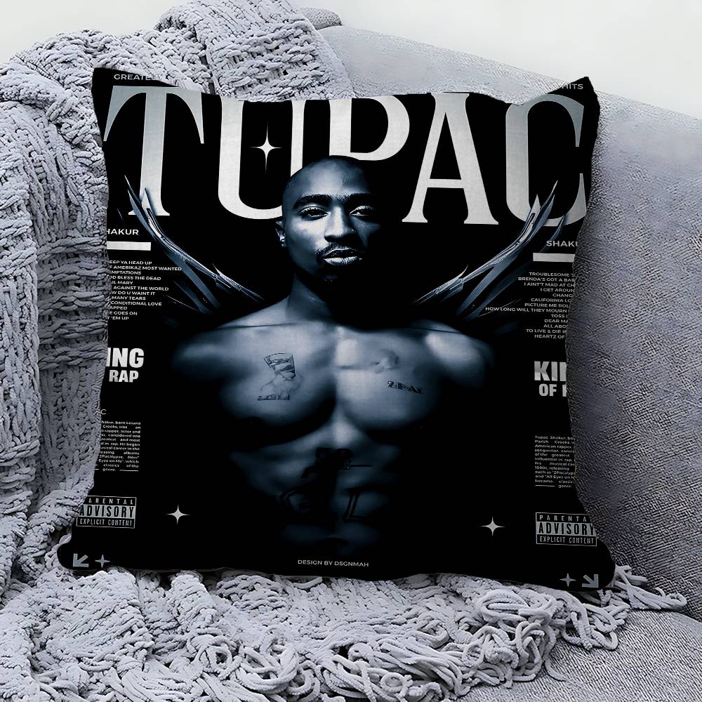Rapper 2Pac T-Tupac S-Shakur Singer Pillow Gift Home Office Decoration Pillow Bedroom Sofa Car Cushion CoverPillow Case