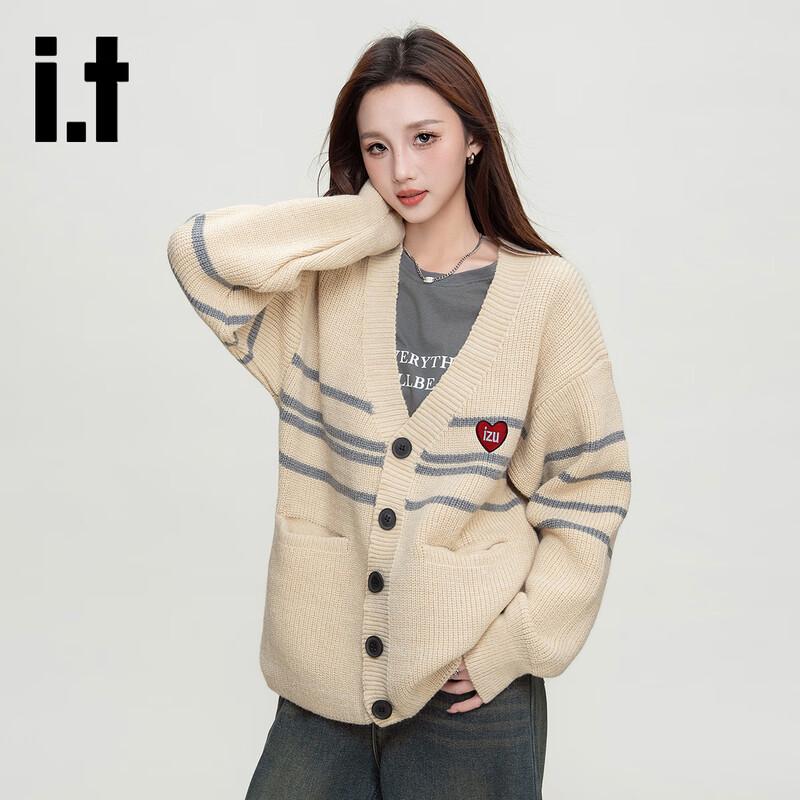 

Женский трикотажный кардиган на пуговицах с V-образным вырезом и контрастной строчкой XL