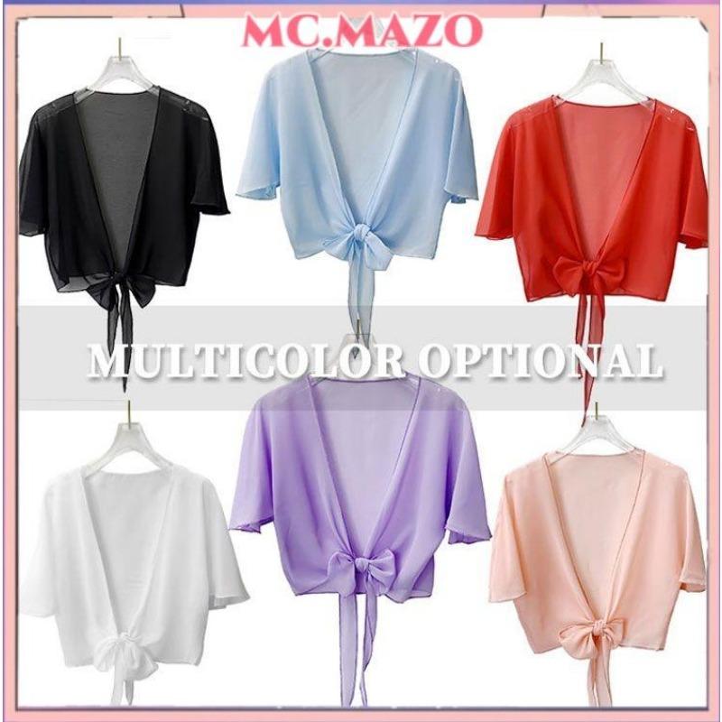 New Women's Short Chiffon Shawl, Versatile Summer Cardigan, Lightweight Outerwear